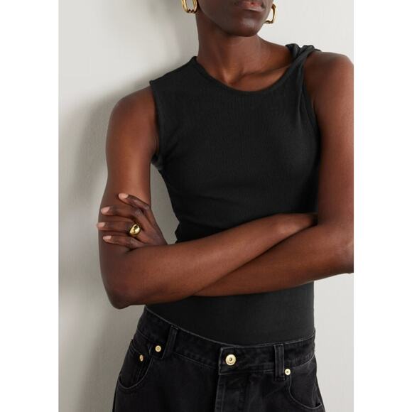 SKIN Narella Twist Stretch-Pima Cotton Modal Bodysuit Net-A-Porter 2 M NWT $120